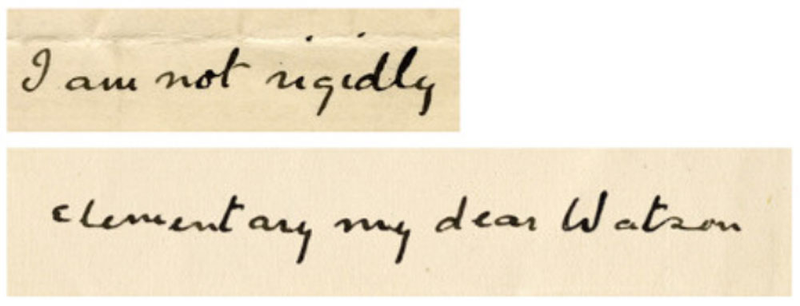 Pictured: a quote which Arthur Conan Doyle never wrote. Photo credit: UCL